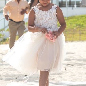 Girls Champagne Wedding/Formal dress